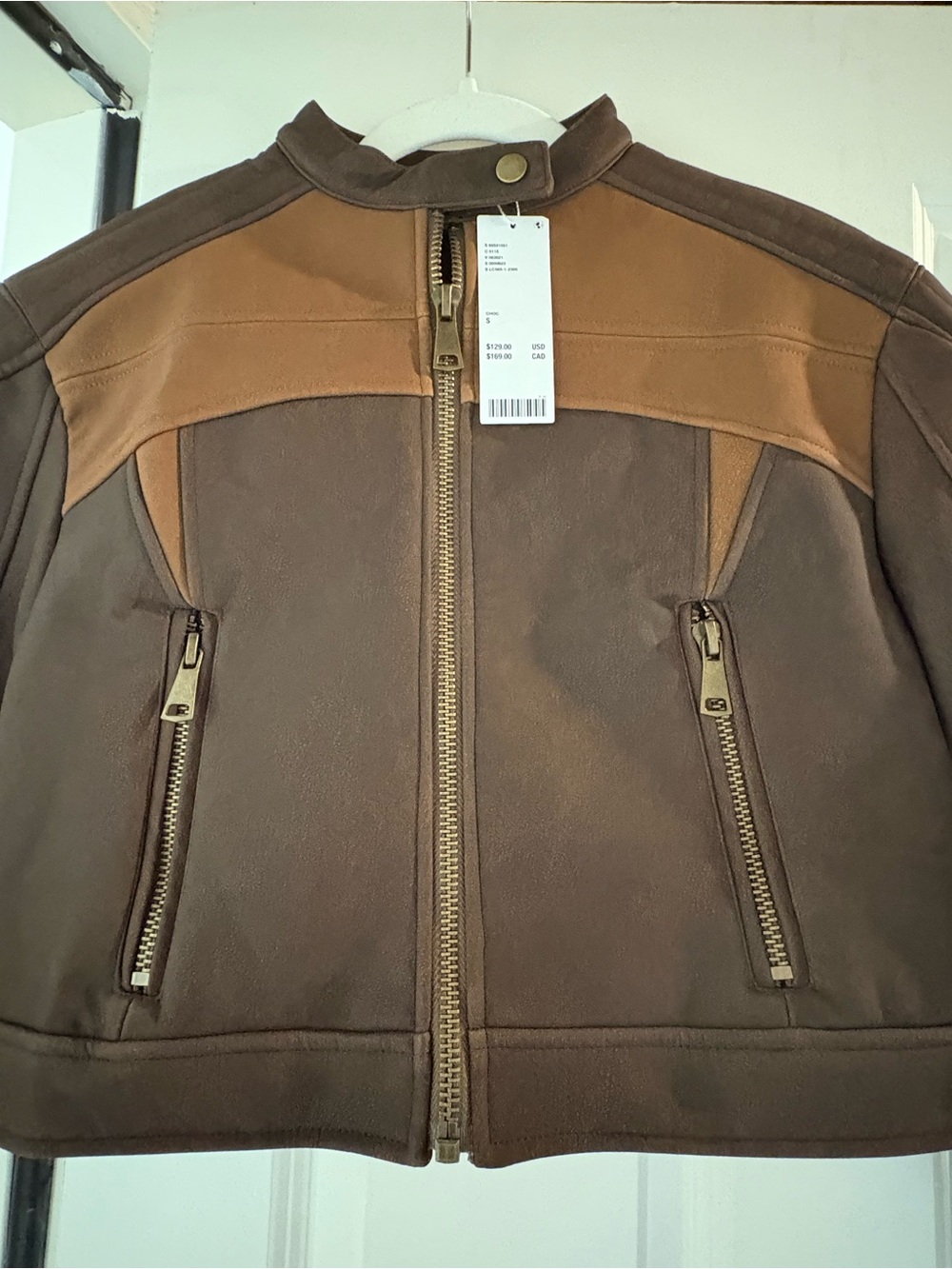 Lioness Brown Two-Tone Leather Jacket - Picture 3 of 6